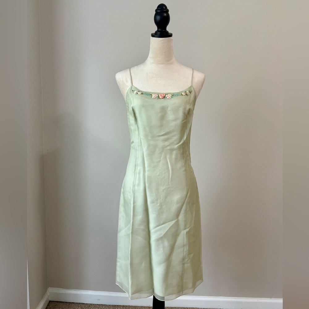 Ann Taylor Sage Green Slip Dress – Rachel Green Friends 90s Vibes (Size 8)